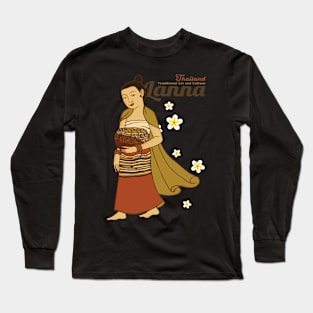 Lanna Thai Mural Painting Long Sleeve T-Shirt